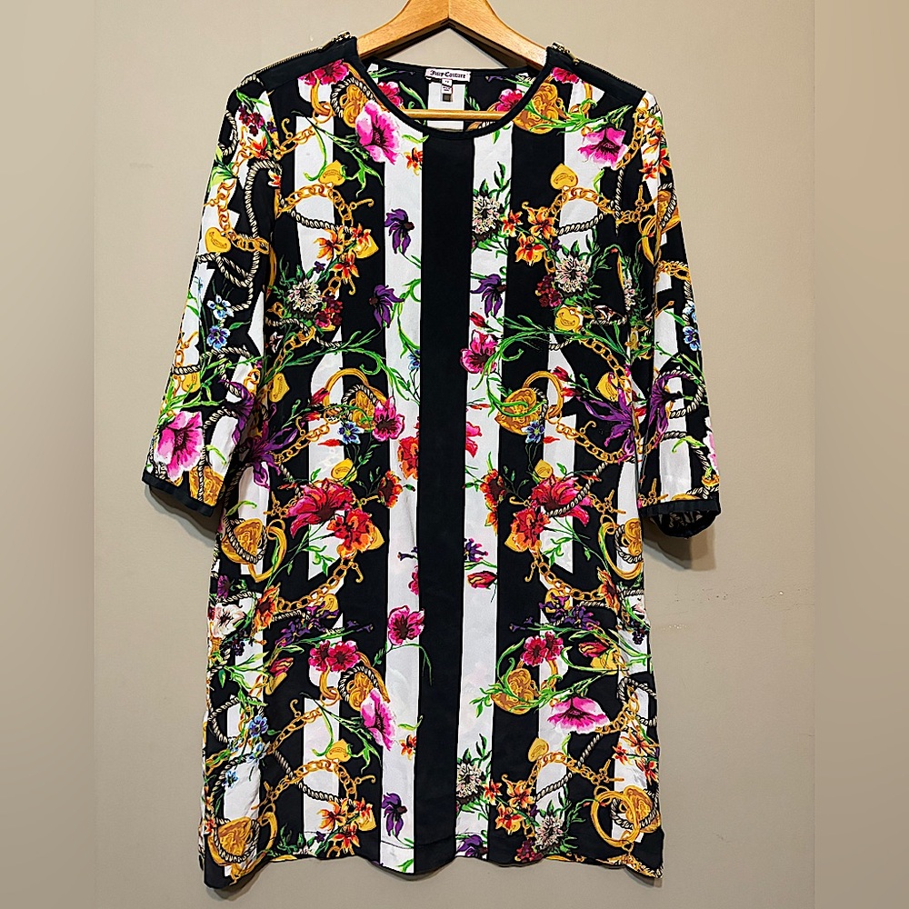 JUICY COUTURE 100% Silk Floral Shift Dress